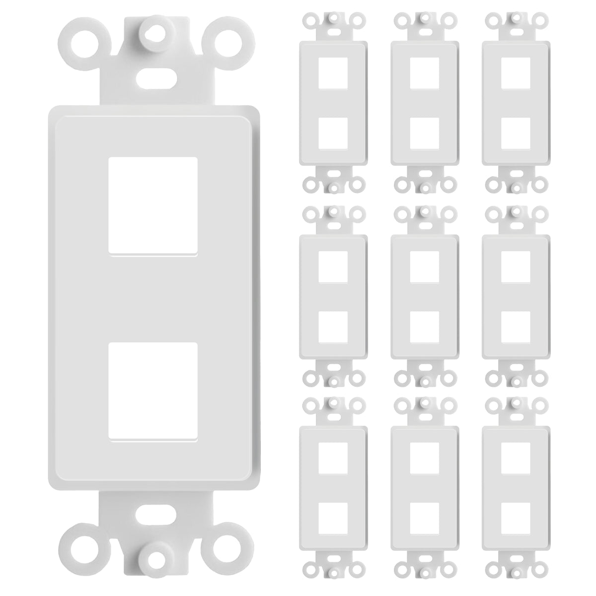 Decorator Wall Plate Insert Keystone Flexible Opening Blank Single Gang White