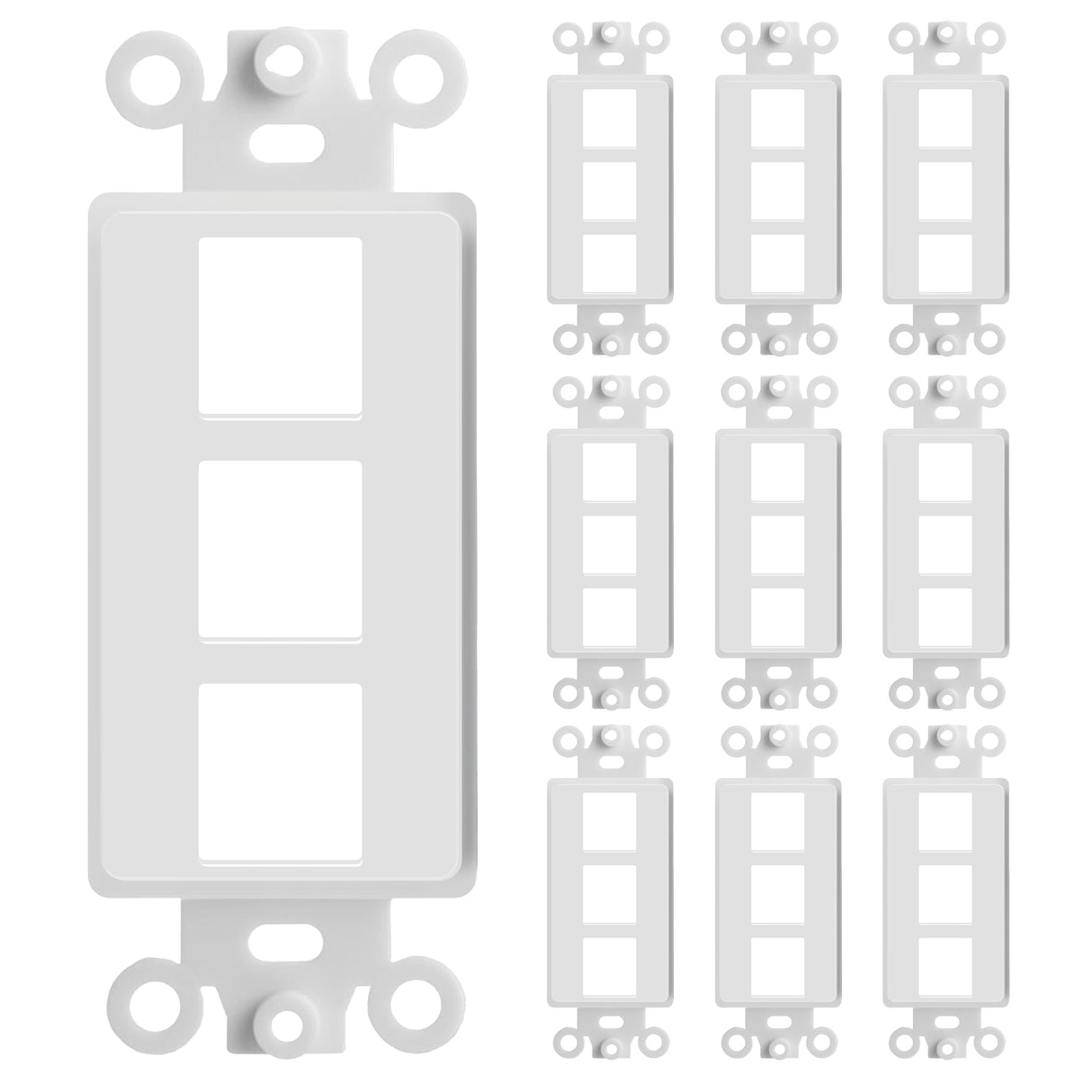 Decorator Wall Plate Insert Keystone Flexible Opening Blank Single Gang White