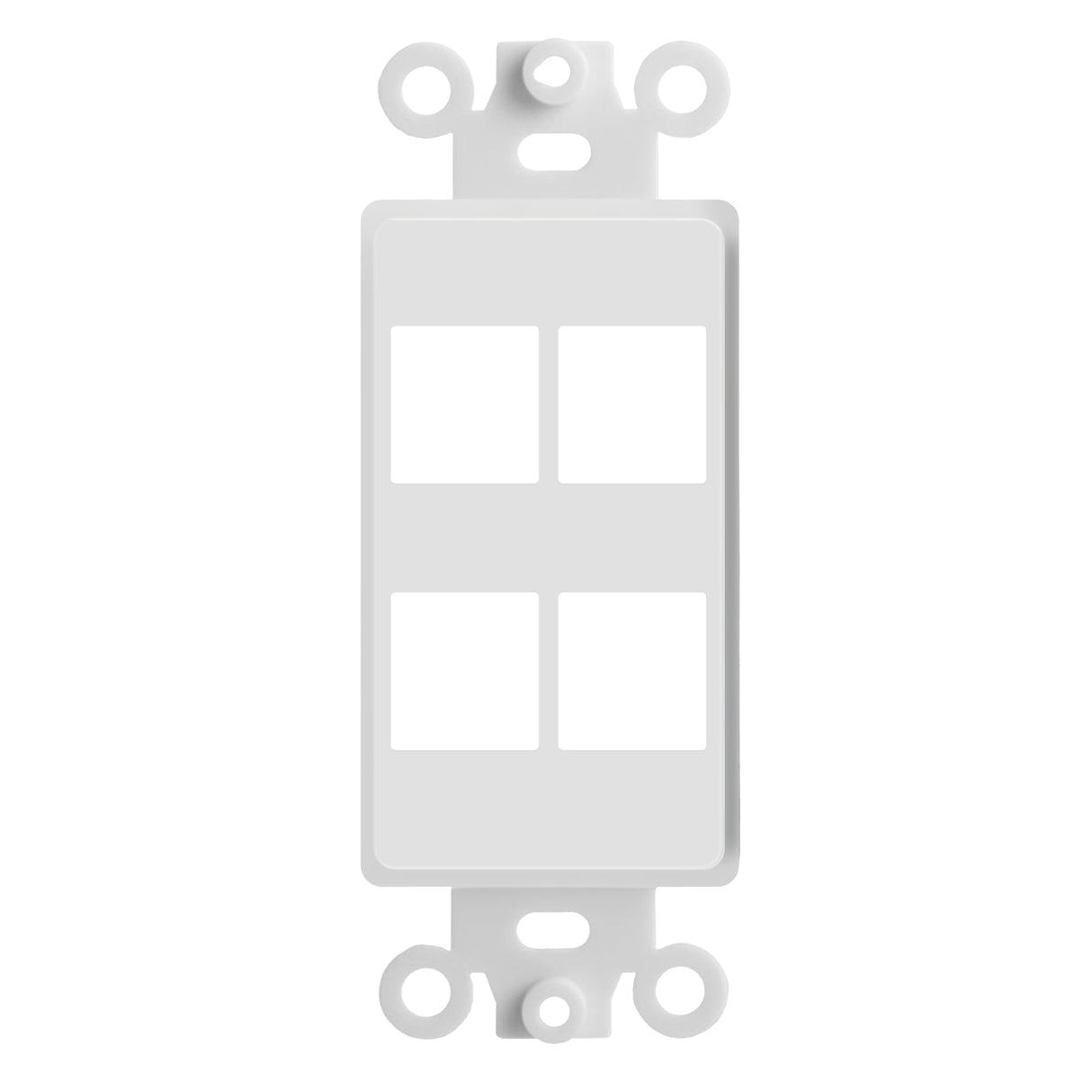 Decorator Wall Plate Insert Keystone Flexible Opening Blank Single Gang White
