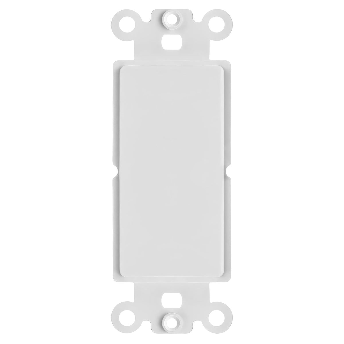 Decorator Wall Plate Insert Keystone Flexible Opening Blank Single Gang White