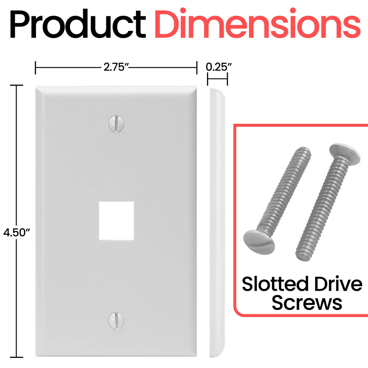 Keystone Wall Plate Single Gang White ABS 1 2 3 4 6 Port