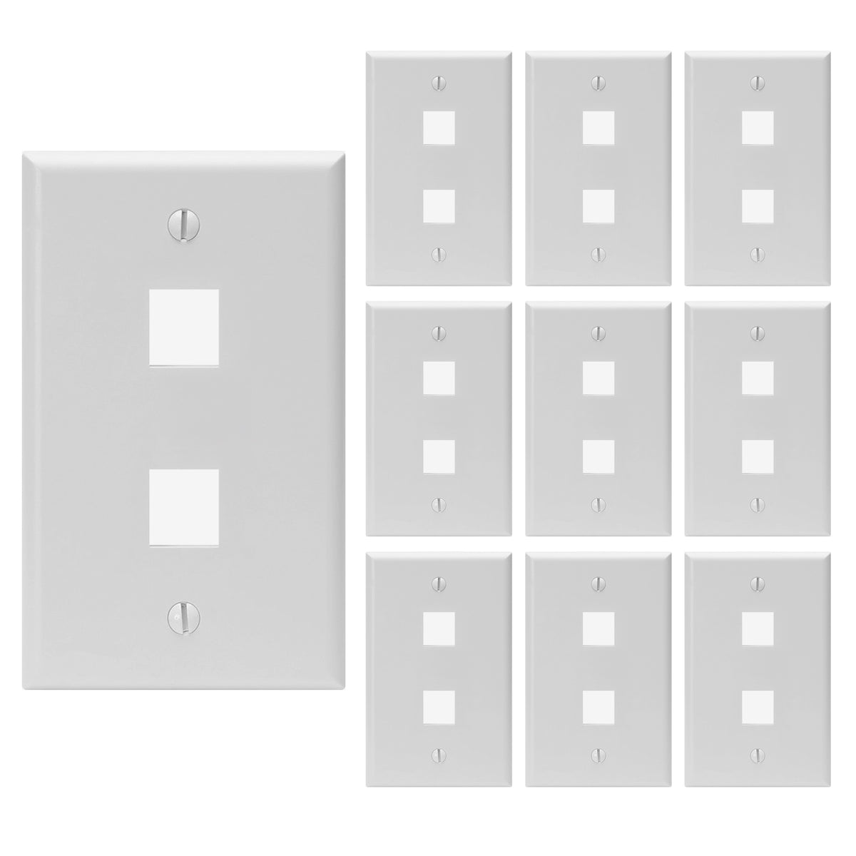 Keystone Wall Plate Single Gang White ABS 1 2 3 4 6 Port