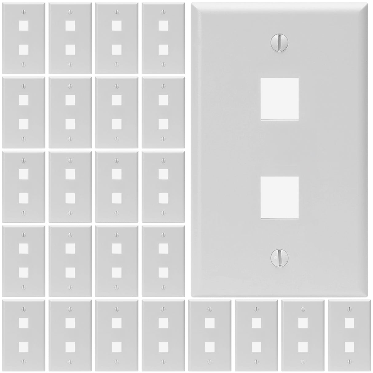 Keystone Wall Plate Single Gang White ABS 1 2 3 4 6 Port
