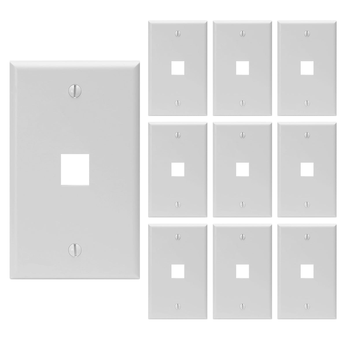 Keystone Wall Plate Single Gang White ABS 1 2 3 4 6 Port