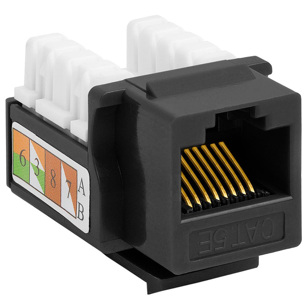 Cat5e Punch Down Keystone Jack 110 IDC RJ45 Black White Blue Green Yellow