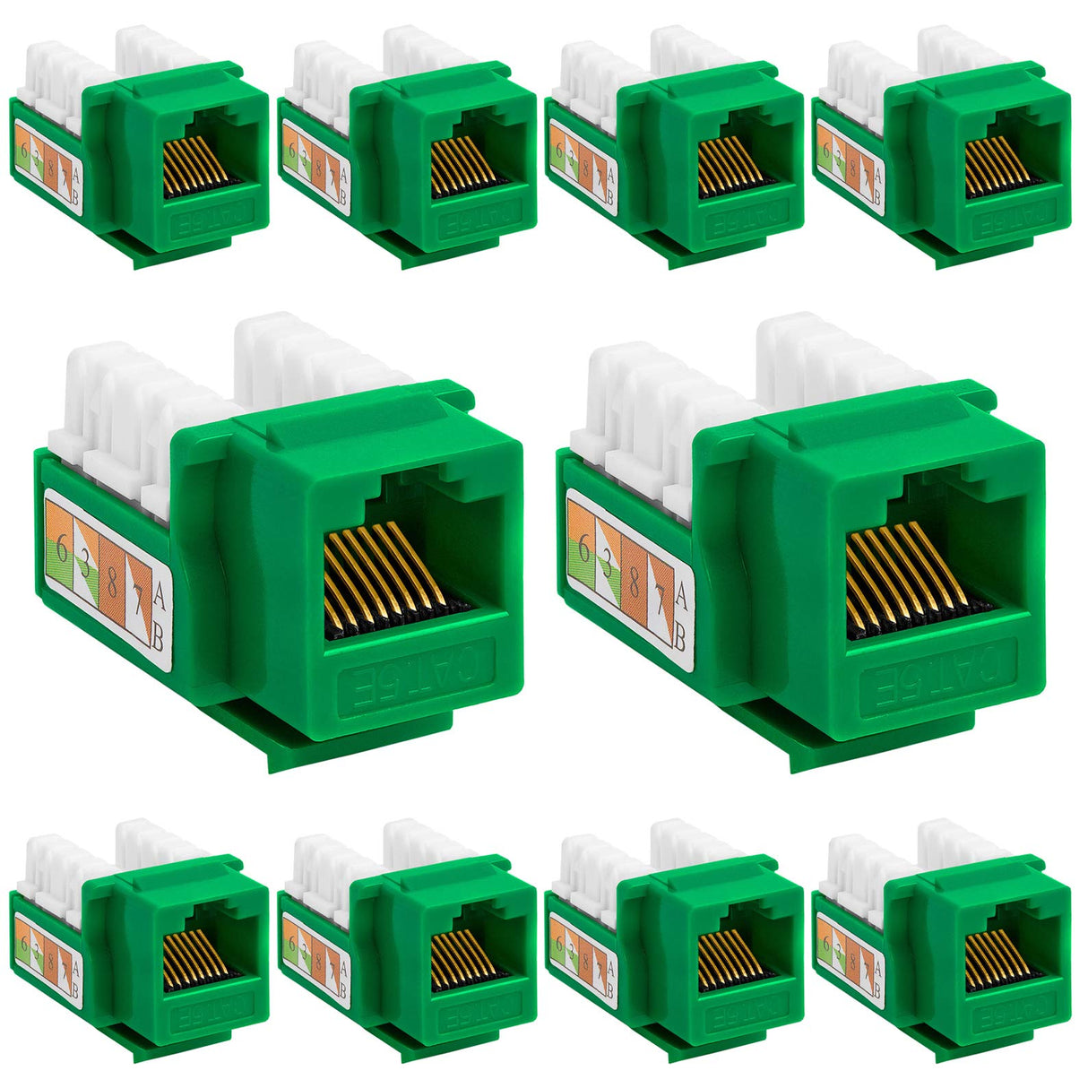 Cat5e Punch Down Keystone Jack 110 IDC RJ45 Black White Blue Green Yellow