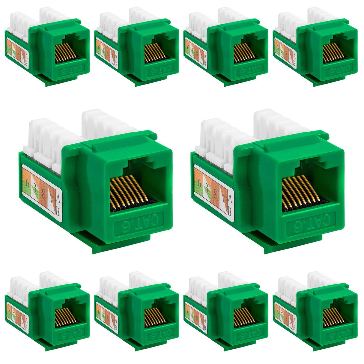 Cat6 Punch Down Keystone Jack 110 IDC RJ45 Black White Blue Green Yellow