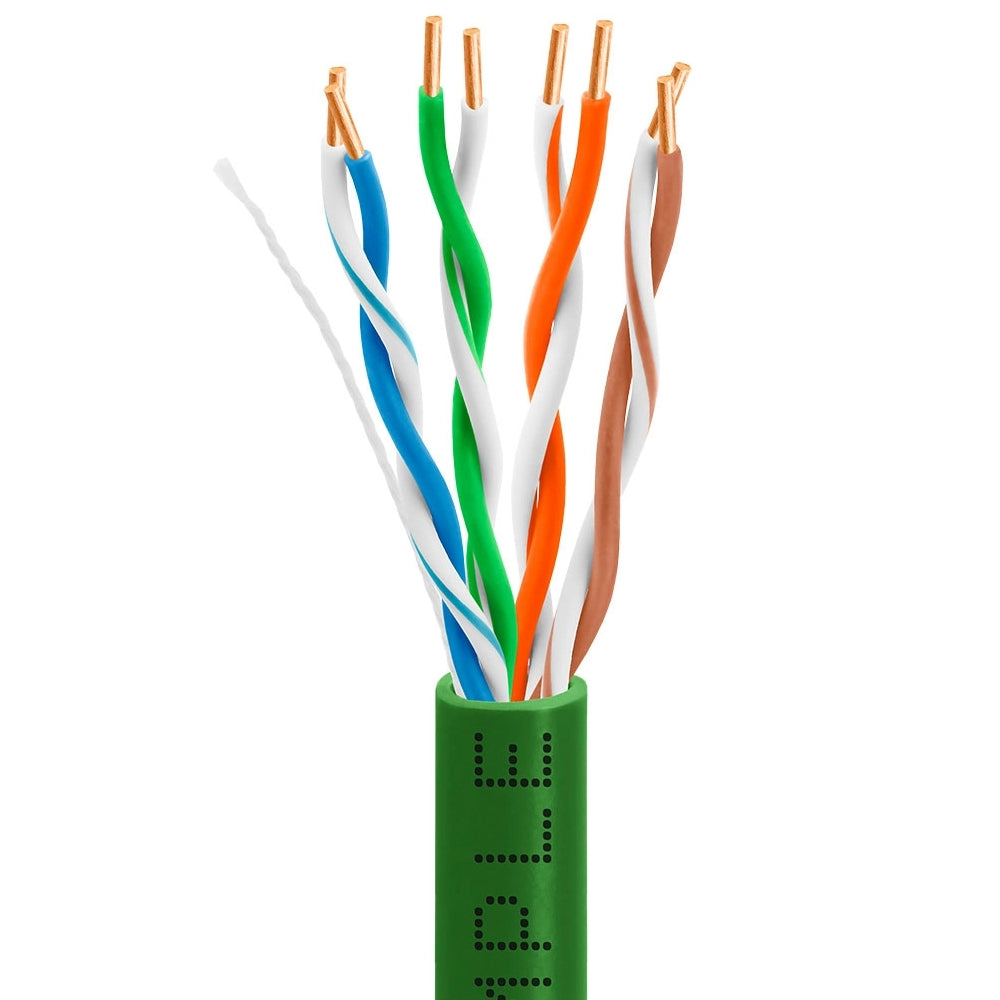 Cat5e Plenum Ethernet Cable 1000ft 24AWG Solid Bare Copper 350MHz CMP ETL Listed