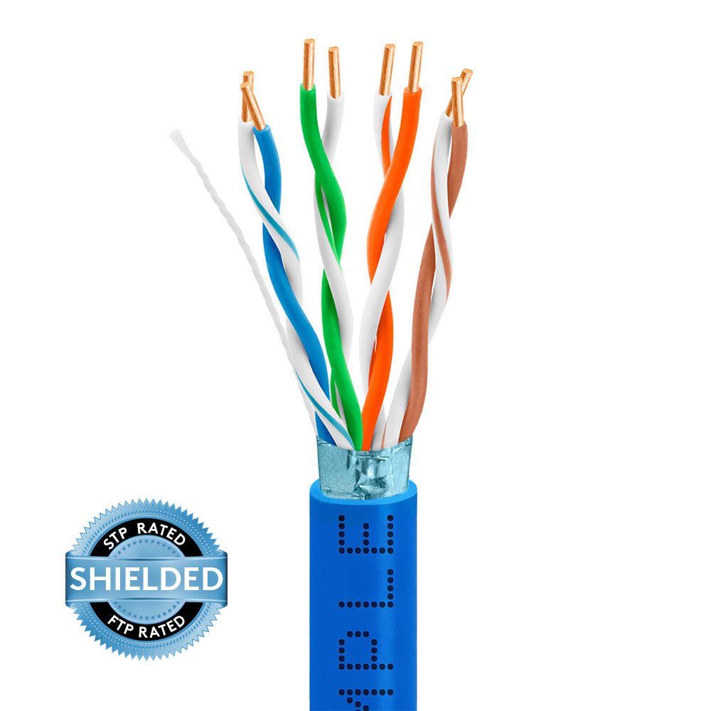 Cat5e Riser Ethernet Cable Shielded 350MHz F/UTP 24AWG CMR 1000ft
