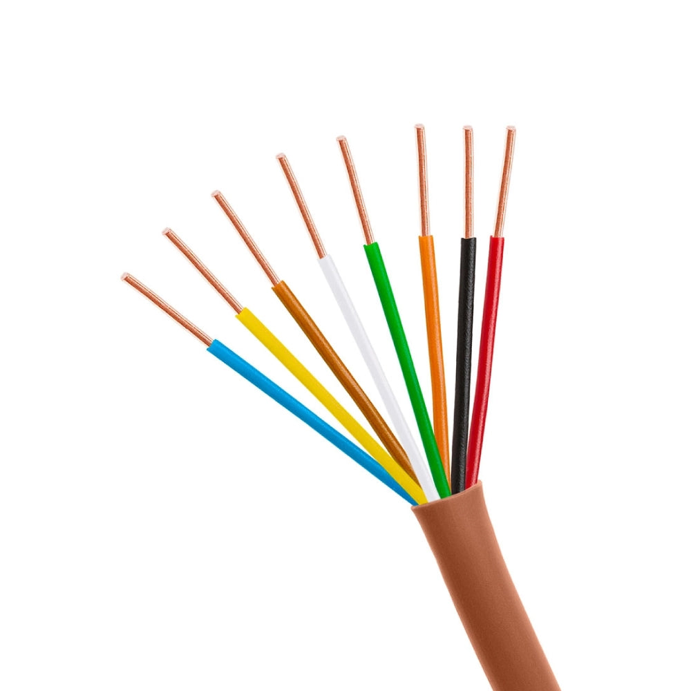 Thermostat Wire 20AWG Solid Bare Copper CMR Brown – 2 5 6 8 Conductors