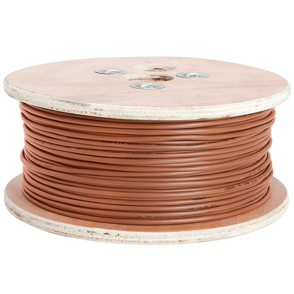 Thermostat Wire 18AWG Solid Bare Copper CMR Brown – 2 3 4 5 8 Conductors