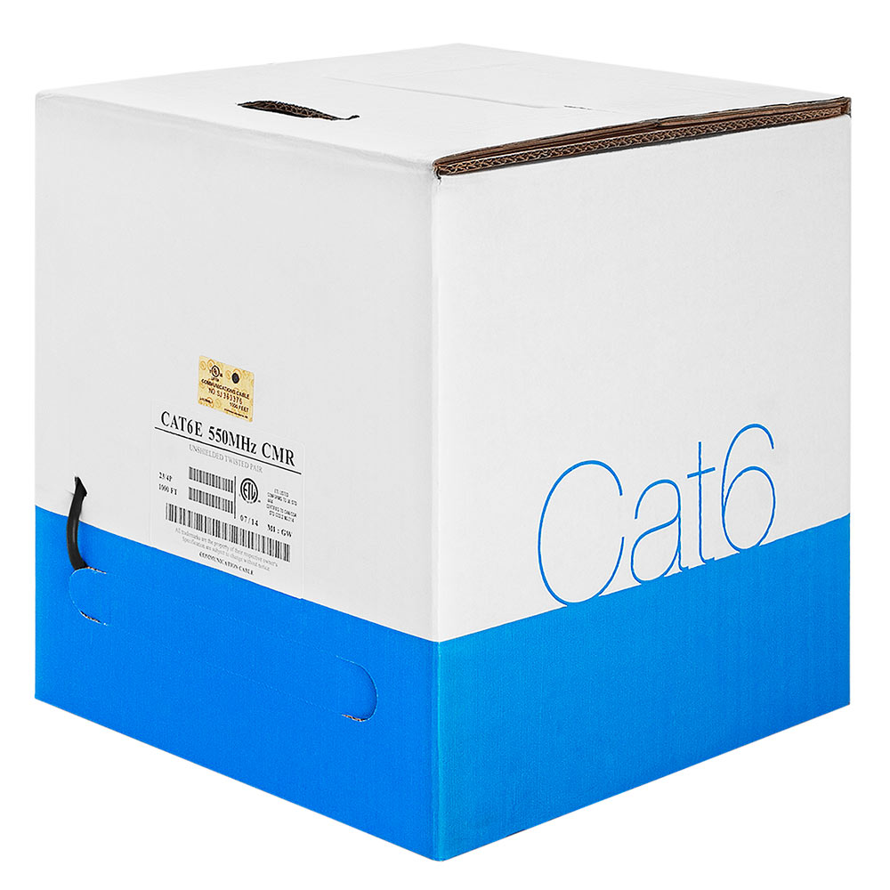 Cat6 1000ft Riser Ethernet Cable | Bare Copper | CMR, UTP, 23AWG