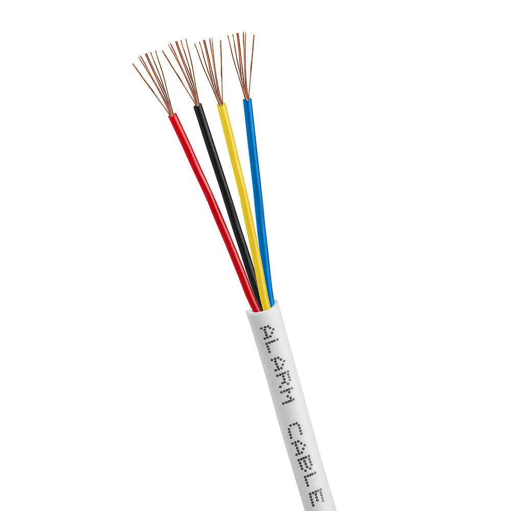 Alarm Security Wire 22AWG 4 Stranded Bare Copper Conductors CMR CL2R ETL 500ft White