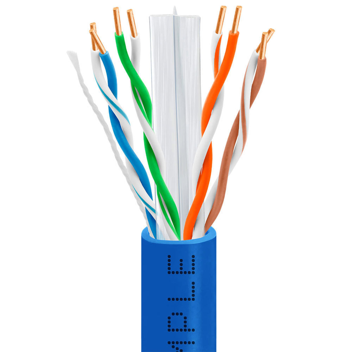 Cat6 Plenum Ethernet Cable 1000ft 23AWG Solid Bare Copper 600MHz PoE PoE+ CMP ETL Listed