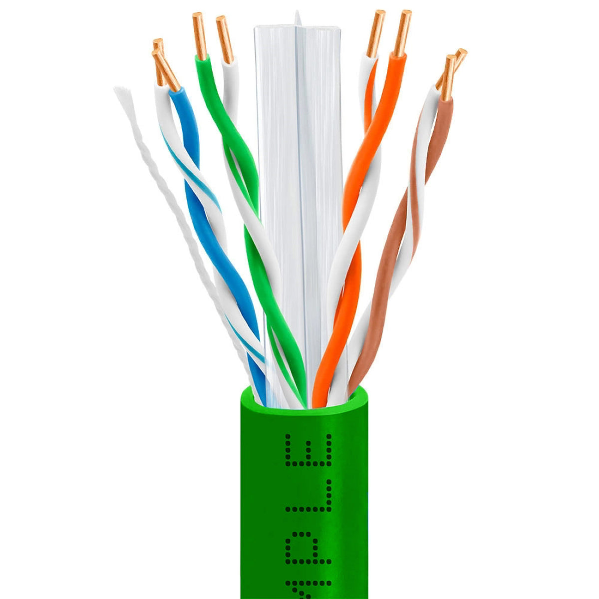 Cat6 Plenum Ethernet Cable 1000ft 23AWG Solid Bare Copper 600MHz PoE PoE+ CMP ETL Listed