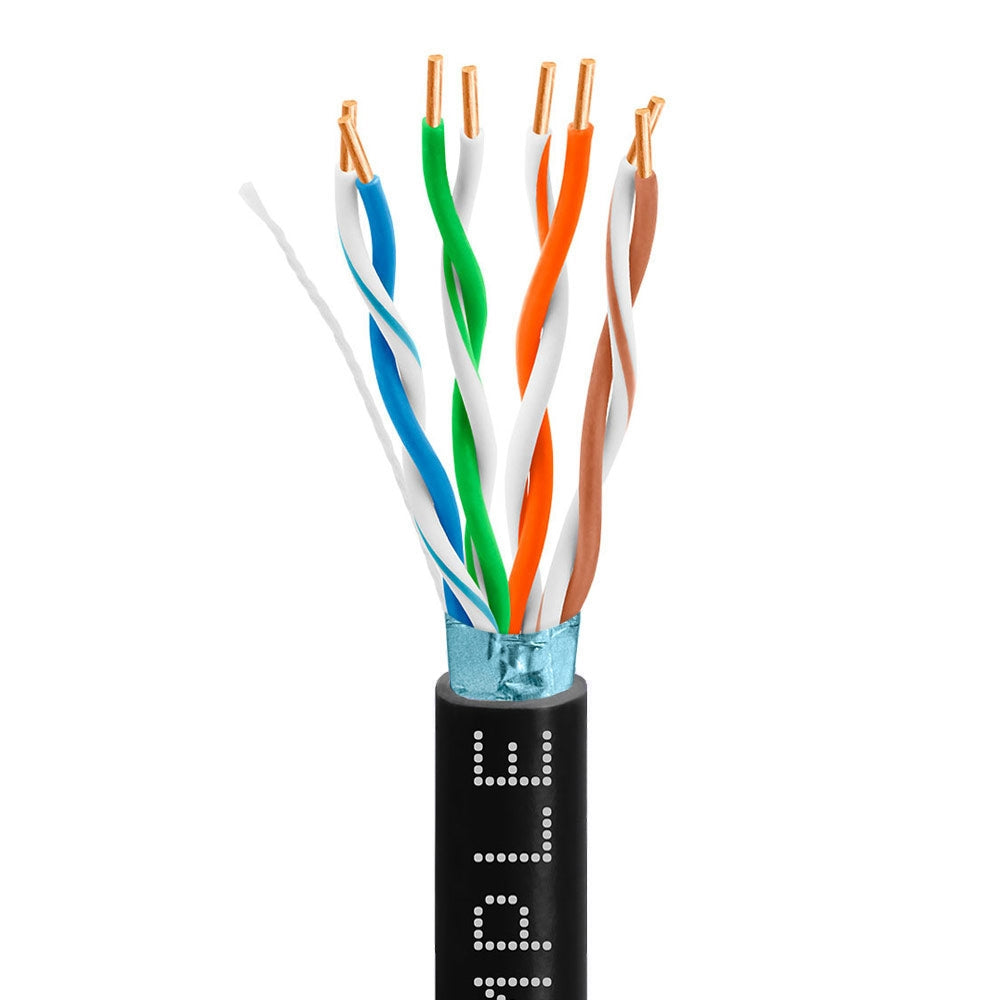 Cat5e Shielded Outdoor Ethernet Cable 1000ft 24AWG Solid Bare Copper 350MHz ETL Listed