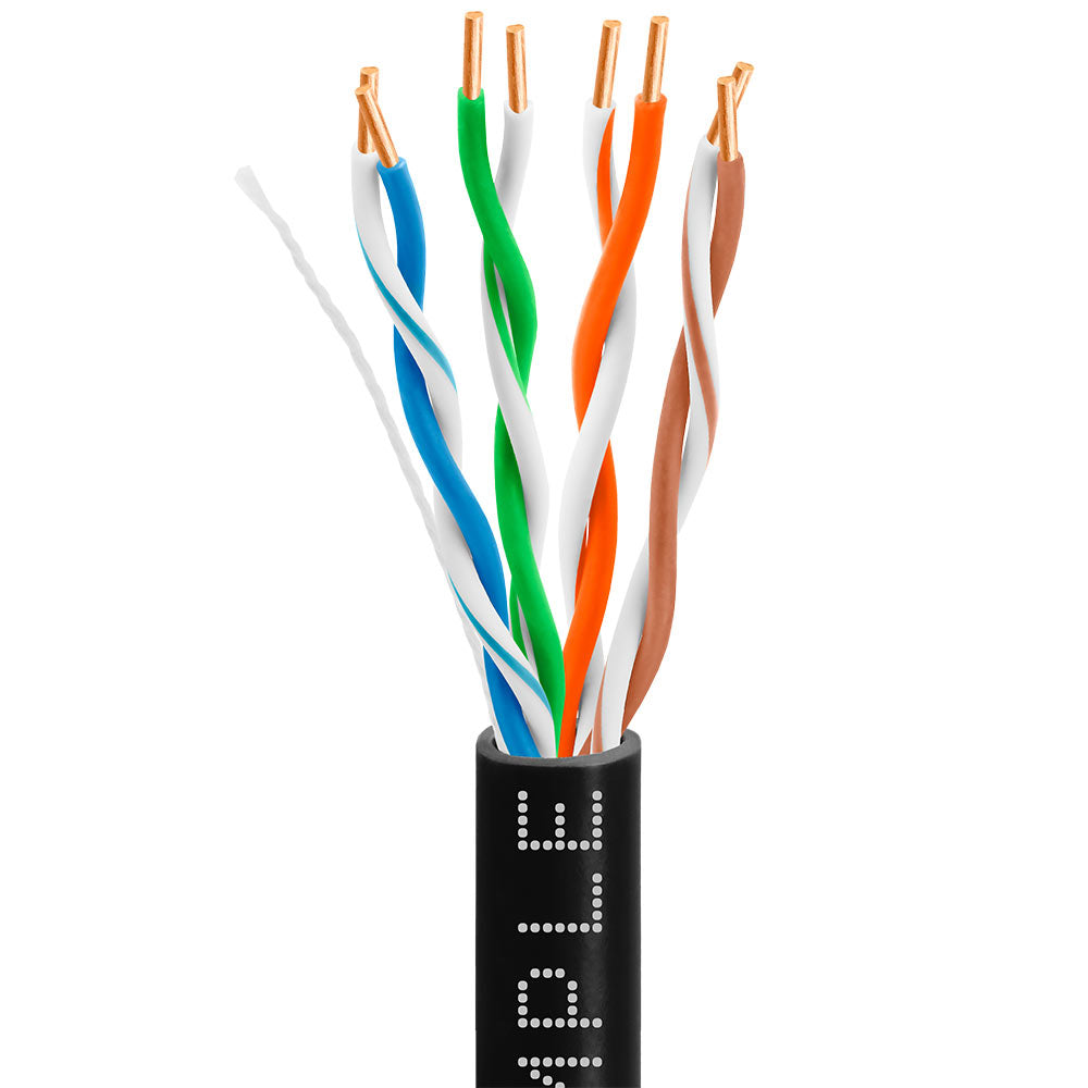 Cat5e Riser Ethernet Cable 1000ft 24AWG Solid Bare Copper 350MHz CMR ETL Listed