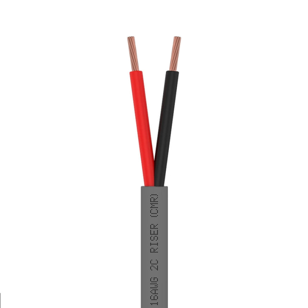 Control Cable Unshielded 16AWG 2 Conductor Riser CMR Stranded Copper 1000ft Gray