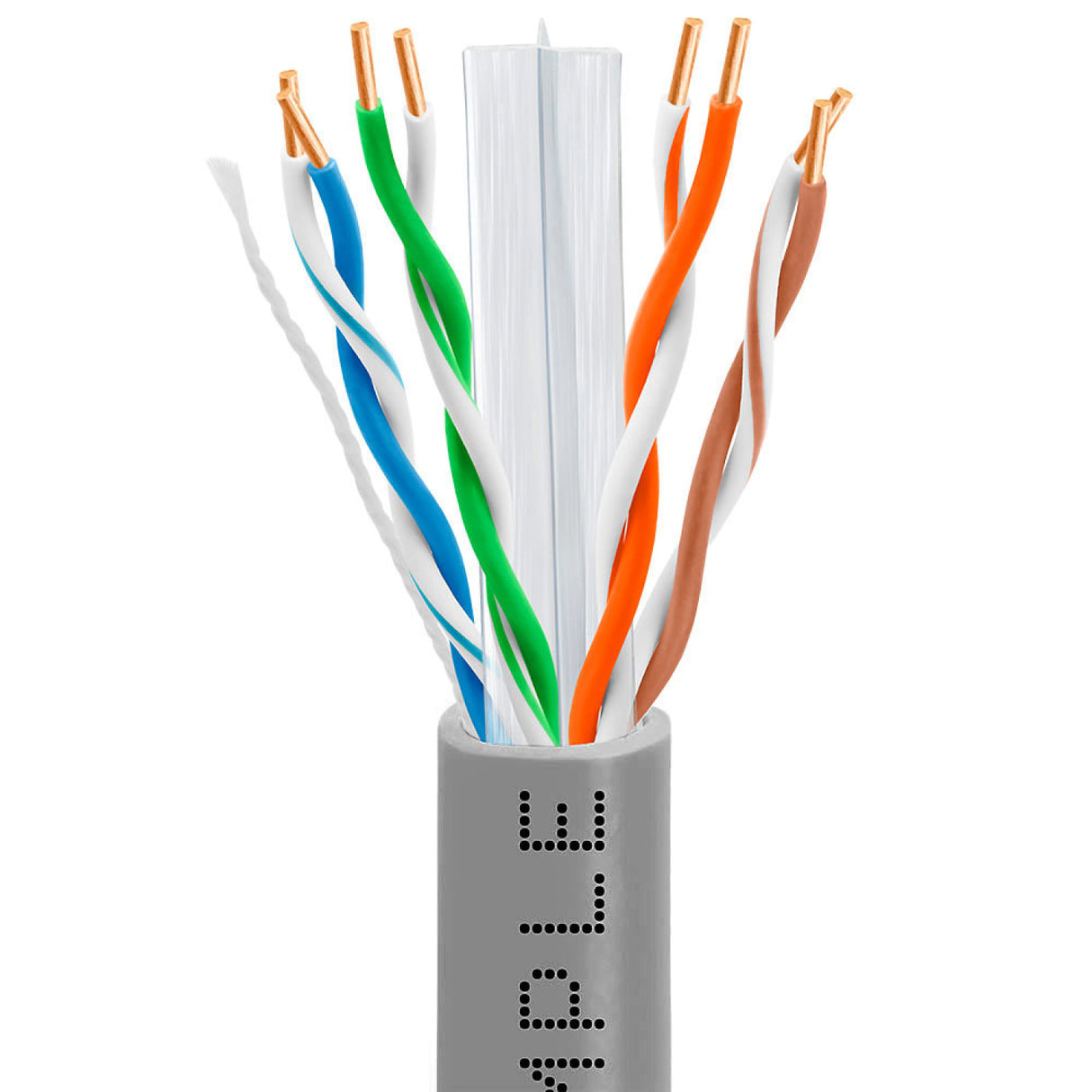 Cat6 Riser Ethernet Cable 1000ft 23AWG Solid Bare Copper 600MHz PoE++ CMR ETL Listed