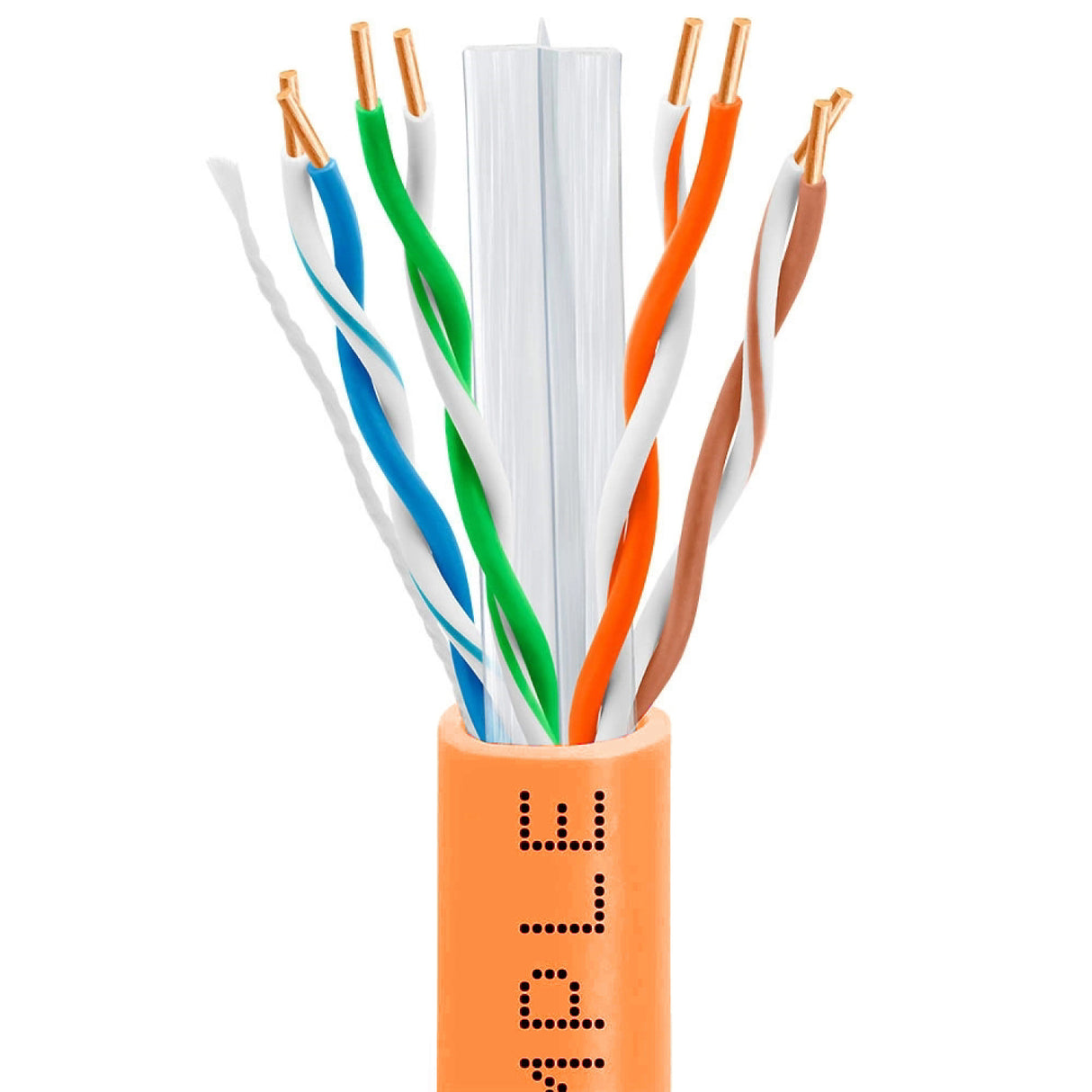 Cat6 Riser Ethernet Cable 1000ft 23AWG Solid Bare Copper 600MHz PoE++ CMR ETL Listed