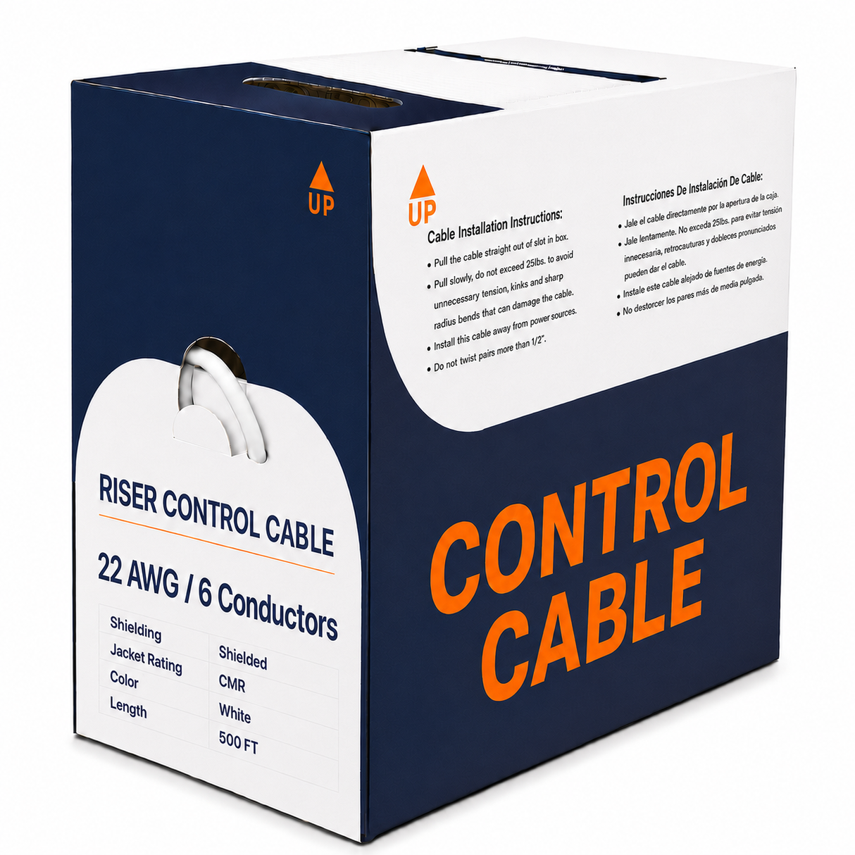 Control Cable Shielded 22AWG 6 Conductor Riser CMR Stranded Copper 1000ft 500ft