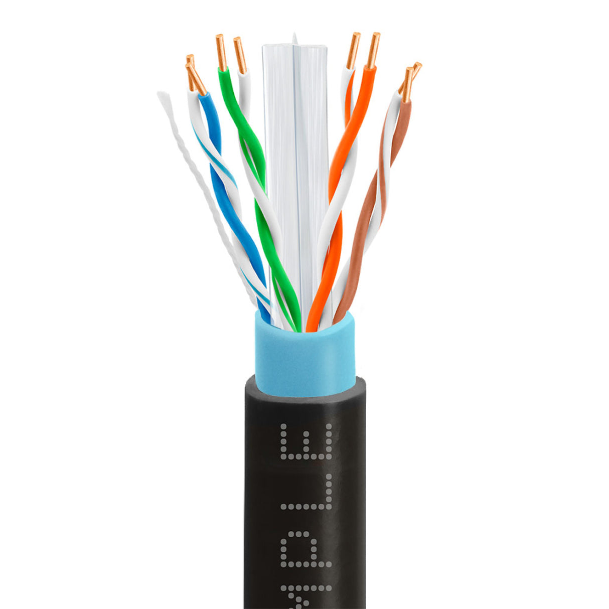 Cat6 Outdoor WaterBlock Ethernet Cable 1000ft 23AWG Solid Bare Copper 600MHz ETL Listed