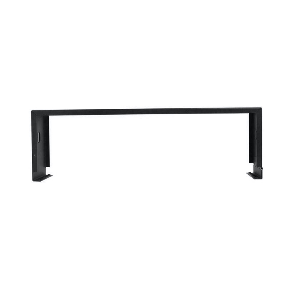 1U Wall Mount Hinged Bracket 6in Deep 19in EIA Patch Panel 14 Gauge Steel Black