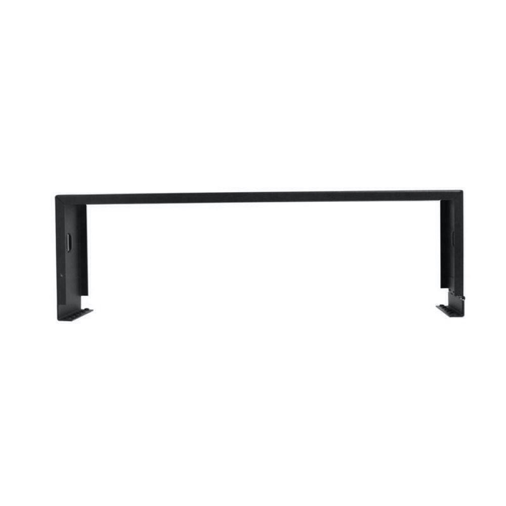 3U Wall Mount Hinged Bracket 6in Deep 19in EIA Patch Panel 14 Gauge Steel Black