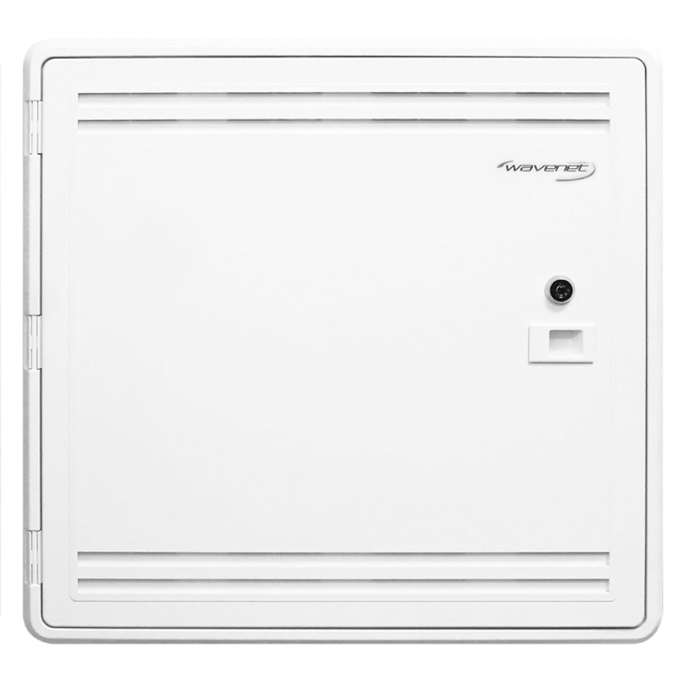 15in Structured Wiring Enclosure Wi-Fi Friendly Plastic Empty Lockable Hinged Door White