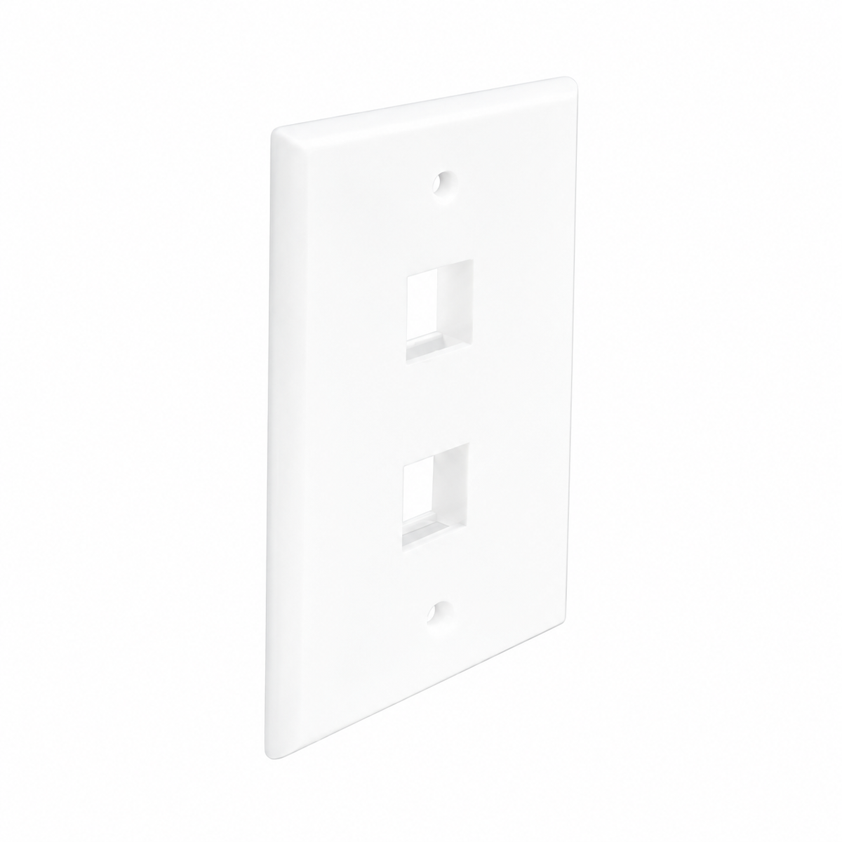 Keystone Wall Plate 1/2/3/4/6-Port Single-Gang Flush Mount, White, 25-Pack