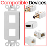 Decorator Wall Plate Insert Keystone Flexible Opening Blank Single Gang White