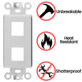 Decorator Wall Plate Insert Keystone Flexible Opening Blank Single Gang White