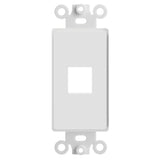 Decorator Wall Plate Insert Keystone Flexible Opening Blank Single Gang White