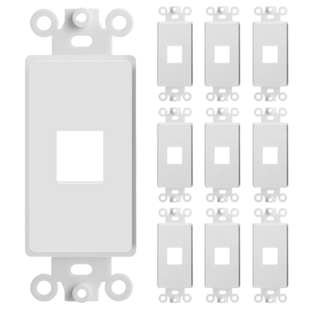 Decorator Wall Plate Insert Keystone Flexible Opening Blank Single Gang White