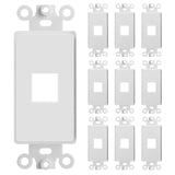 Decorator Wall Plate Insert Keystone Flexible Opening Blank Single Gang White