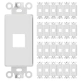 Decorator Wall Plate Insert Keystone Flexible Opening Blank Single Gang White