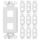 Decorator Wall Plate Insert Keystone Flexible Opening Blank Single Gang White