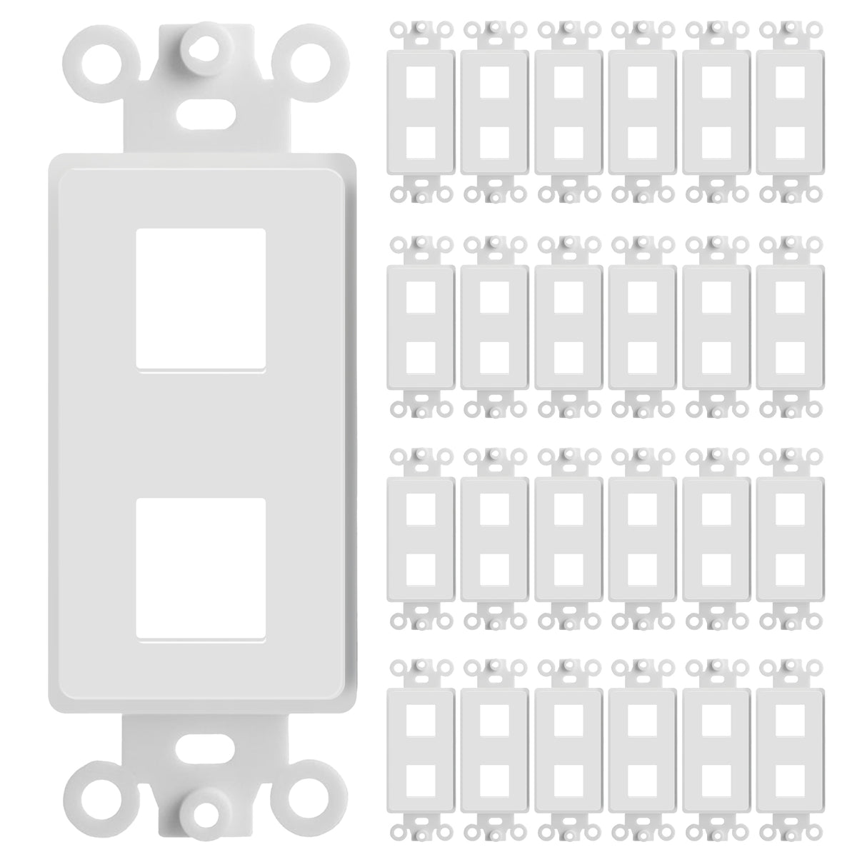 Decorator Wall Plate Insert Keystone Flexible Opening Blank Single Gang White