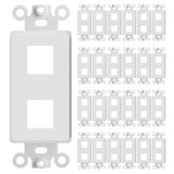 Decorator Wall Plate Insert Keystone Flexible Opening Blank Single Gang White