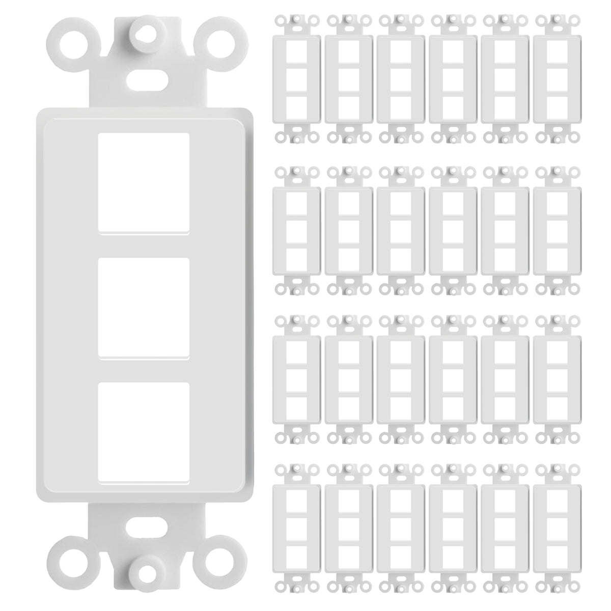 Decorator Wall Plate Insert Keystone Flexible Opening Blank Single Gang White