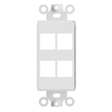 Decorator Wall Plate Insert Keystone Flexible Opening Blank Single Gang White