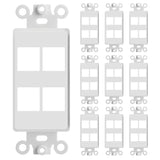 Decorator Wall Plate Insert Keystone Flexible Opening Blank Single Gang White