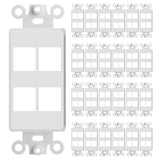 Decorator Wall Plate Insert Keystone Flexible Opening Blank Single Gang White