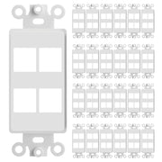 Decorator Wall Plate Insert Keystone Flexible Opening Blank Single Gang White