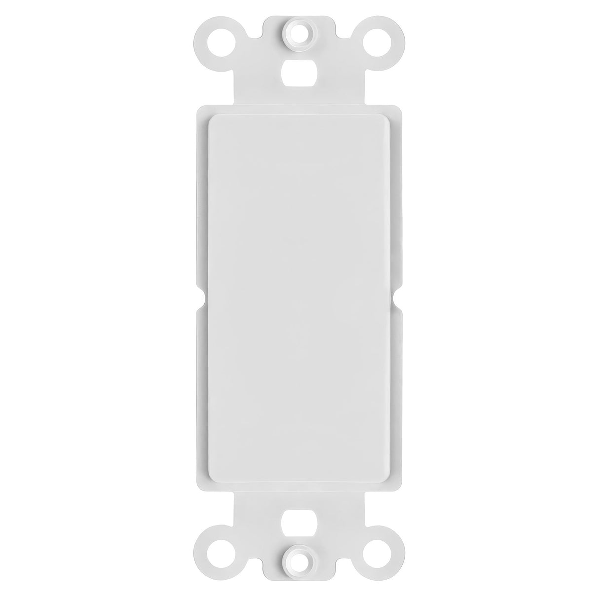 Decorator Wall Plate Insert Keystone Flexible Opening Blank Single Gang White