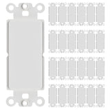 Decorator Wall Plate Insert Keystone Flexible Opening Blank Single Gang White