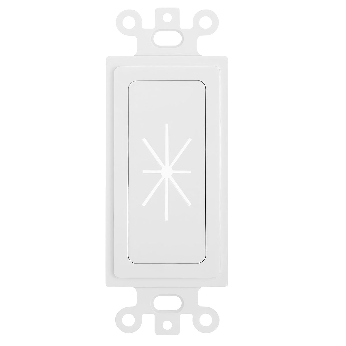 Decorator Wall Plate Insert Keystone Flexible Opening Blank Single Gang White