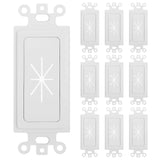Decorator Wall Plate Insert Keystone Flexible Opening Blank Single Gang White