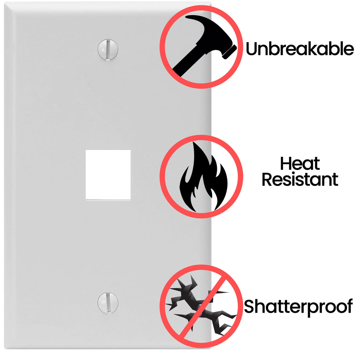 Keystone Wall Plate Single Gang White ABS 1 2 3 4 6 Port