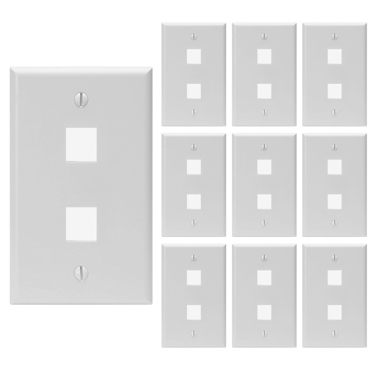 Keystone Wall Plate Single Gang White ABS 1 2 3 4 6 Port